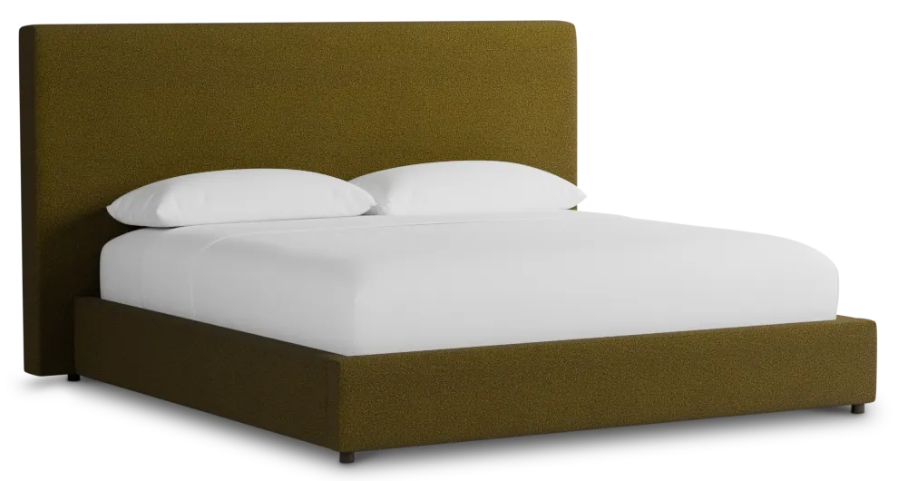 Grayton Elite Dark Green 54" Upholstered Platform Bed