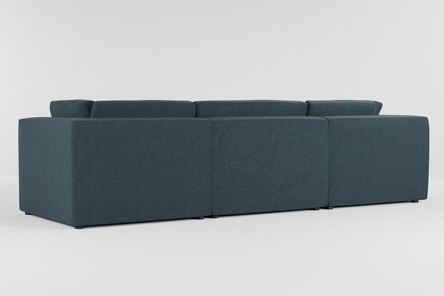 Destin Elevation Dark Blue Fabric 3 Piece Modular Sofa