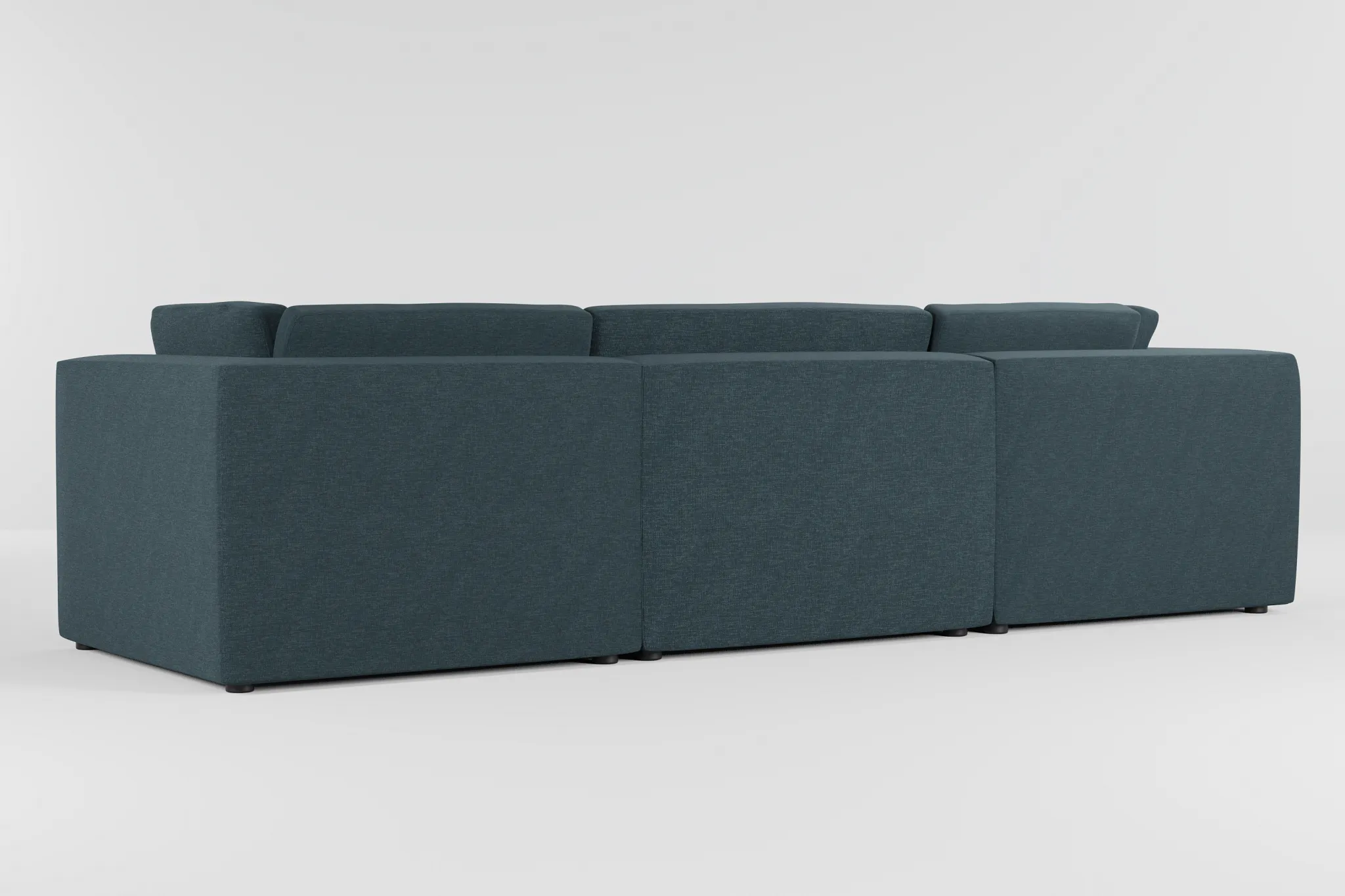 Destin Elevation Dark Blue Fabric 3-piece Modular Sofa