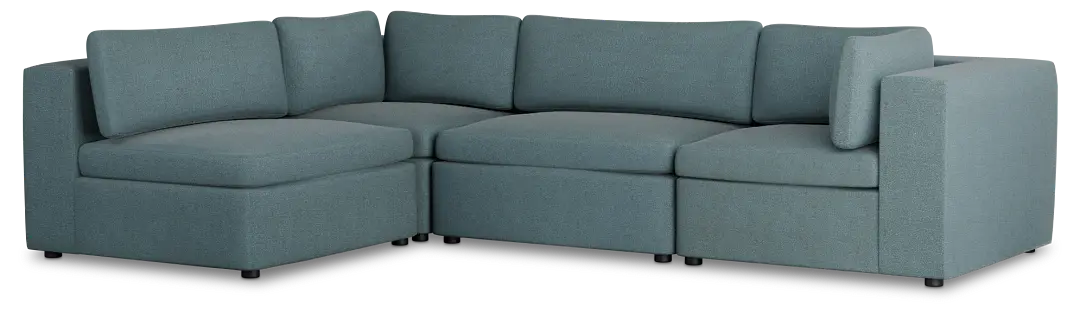 Destin Sutton Blue Fabric 4-piece Modular Sectional Destin Sutton Blue Fabric 4-piece Modular Sectional