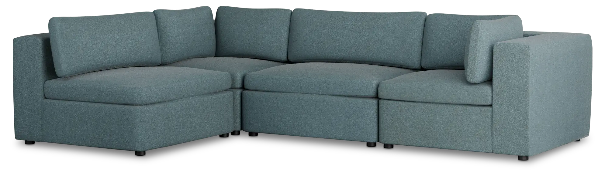 Destin Sutton Blue Fabric 4-piece Modular Sectional Destin Sutton Blue Fabric 4-piece Modular Sectional