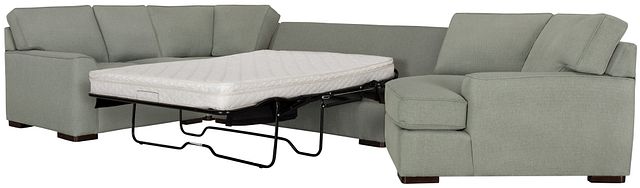 Austin Green Fabric Right Cuddler Innerspring Sleeper Sectional