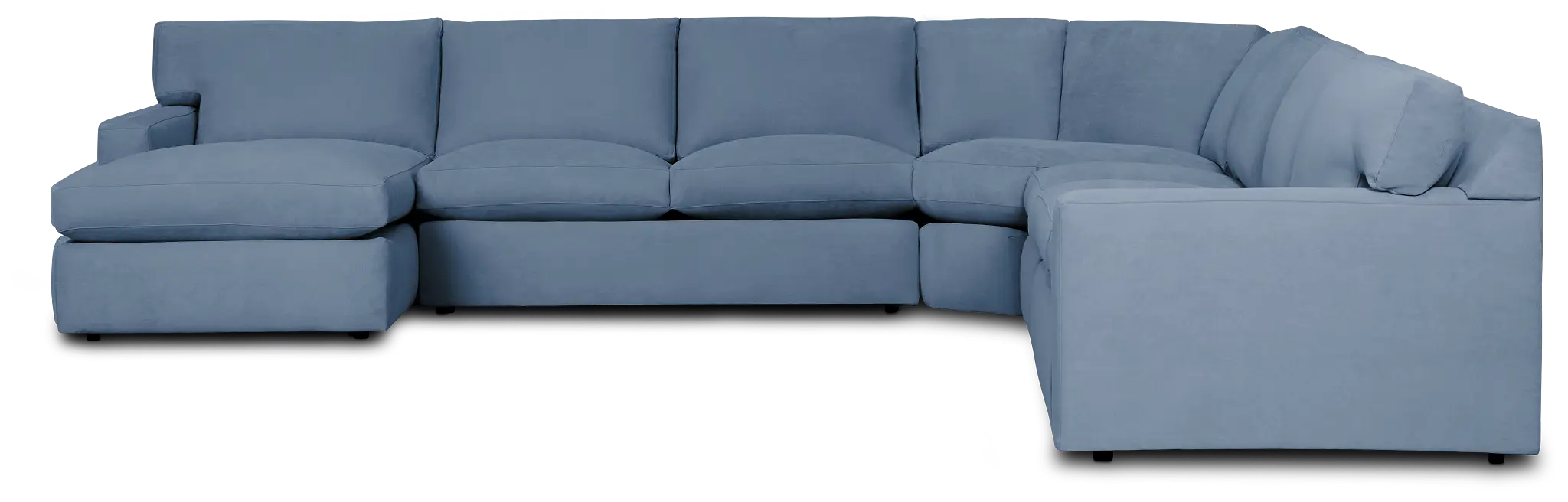 Hudson Blue Fabric Medium Left Chaise Wedge Sectional Hudson Blue Fabric Medium Left Chaise Wedge Sectional