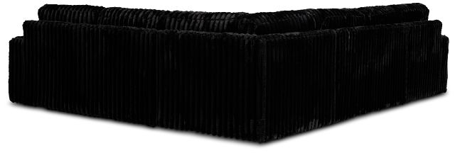 Teddy Black Fabric Medium Left Chaise Sectional