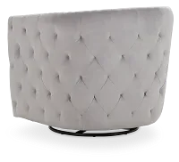 Naomi Gray Micro Swivel Accent Chair
