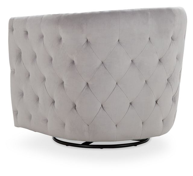 Naomi Gray Micro Swivel Accent Chair