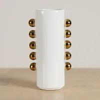 Knobs White Large Vase