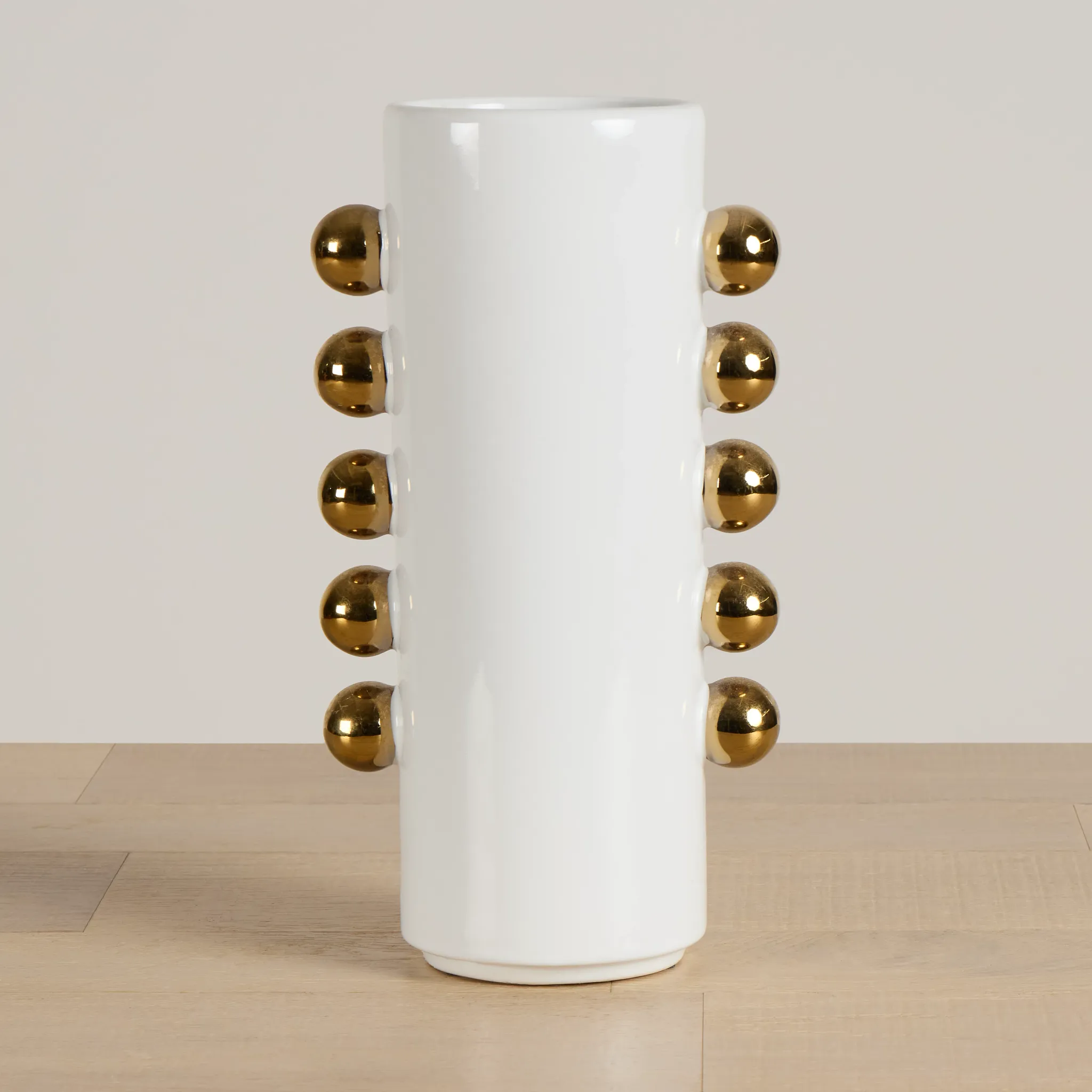 Knobs White Large Vase