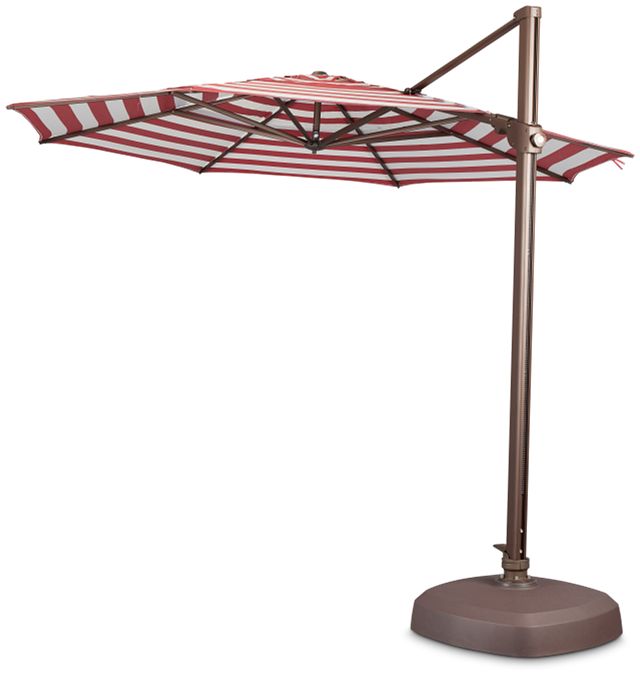 Abacos Red Stripe Cantilever Umbrella Set