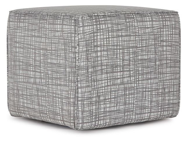 Hugo Gray Accent Pouf