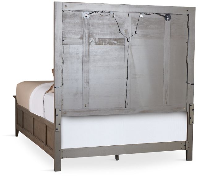 Heron Cove Light Tone Panel Bed With Lights