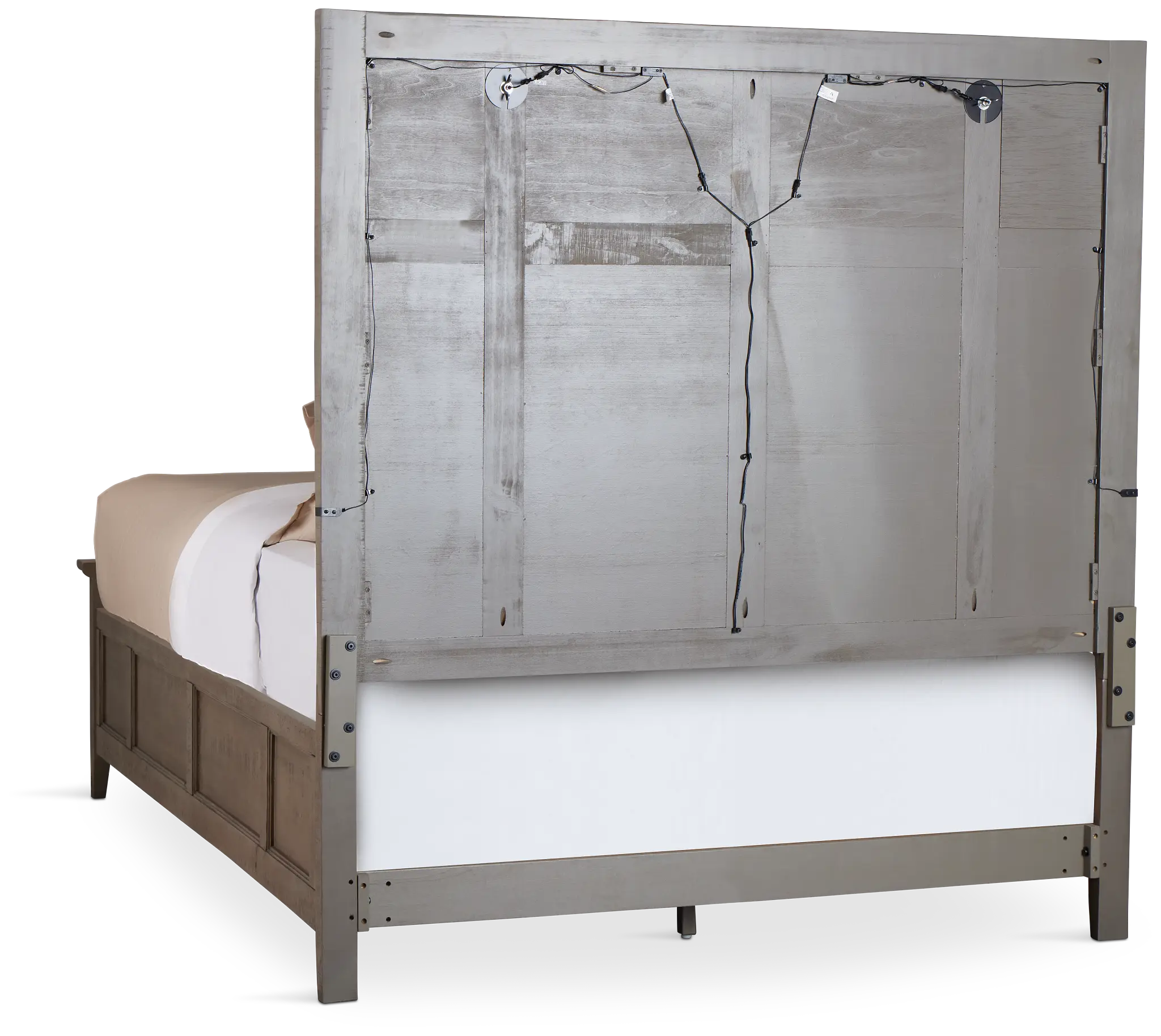 Heron Cove Light Tone Panel Bed With Lights Heron Cove Light Tone Panel Bed With Lights