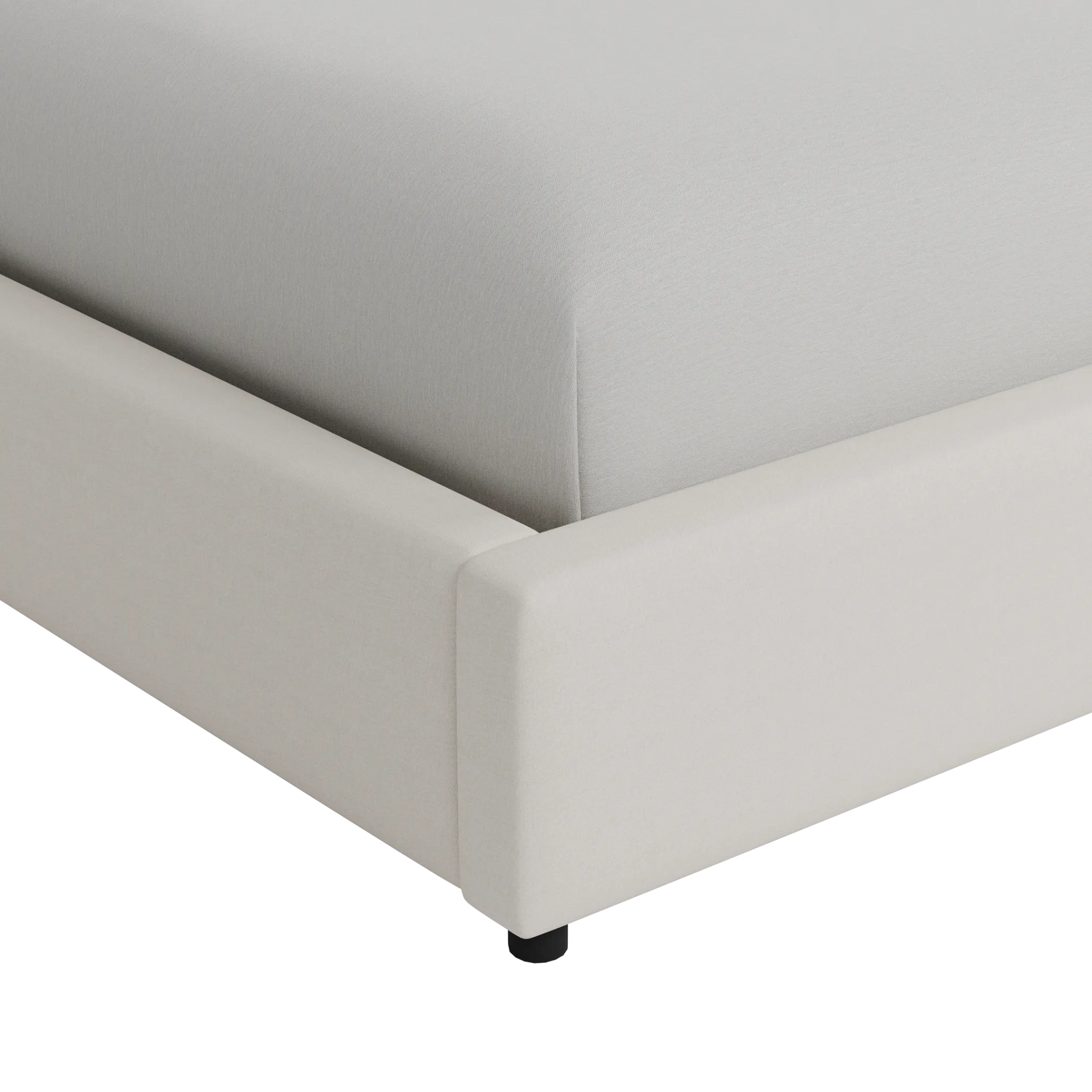 Grayton Merino Light Beige 54" Upholstered Platform Bed