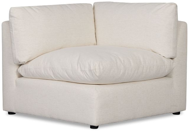 Serena White Fabric Corner Chair