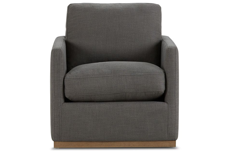 Richie Dark Gray Micro Swivel Chair Living Room Chairs City Furniture