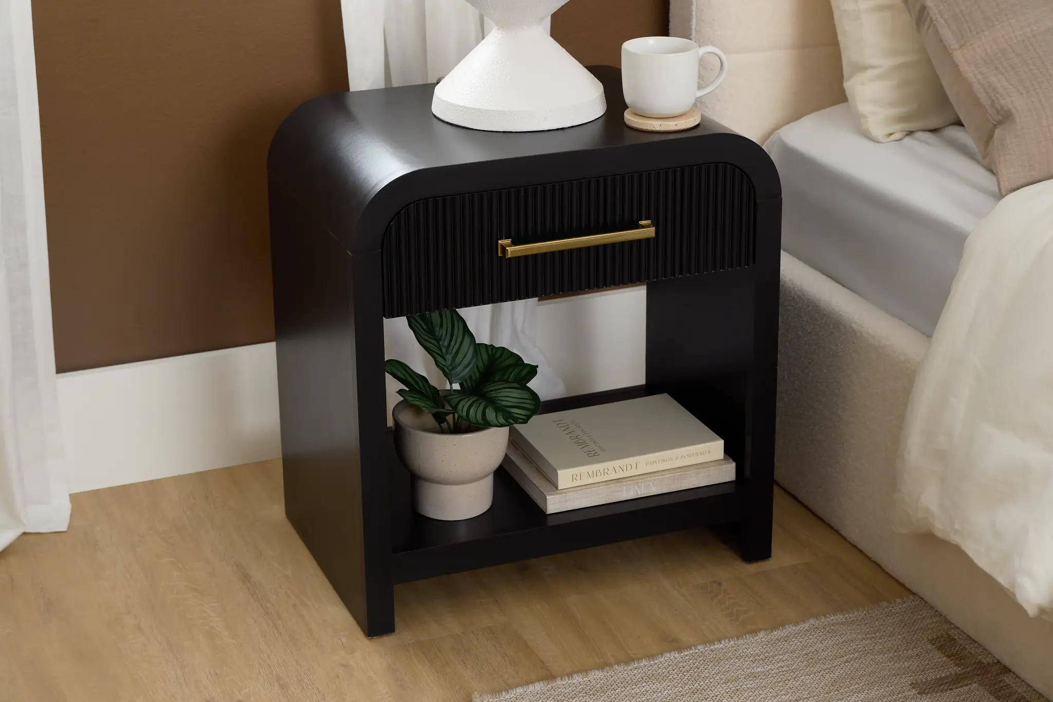 Lyndie Black 1-drawer Nightstand Lyndie Black 1-drawer Nightstand