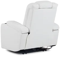 Troy White Micro Power Recliner With Power Lumbar