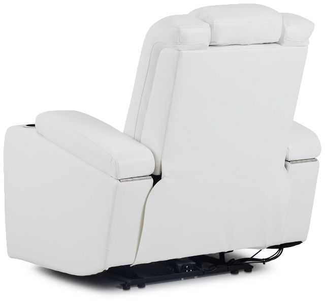 Troy White Micro Power Recliner With Power Lumbar