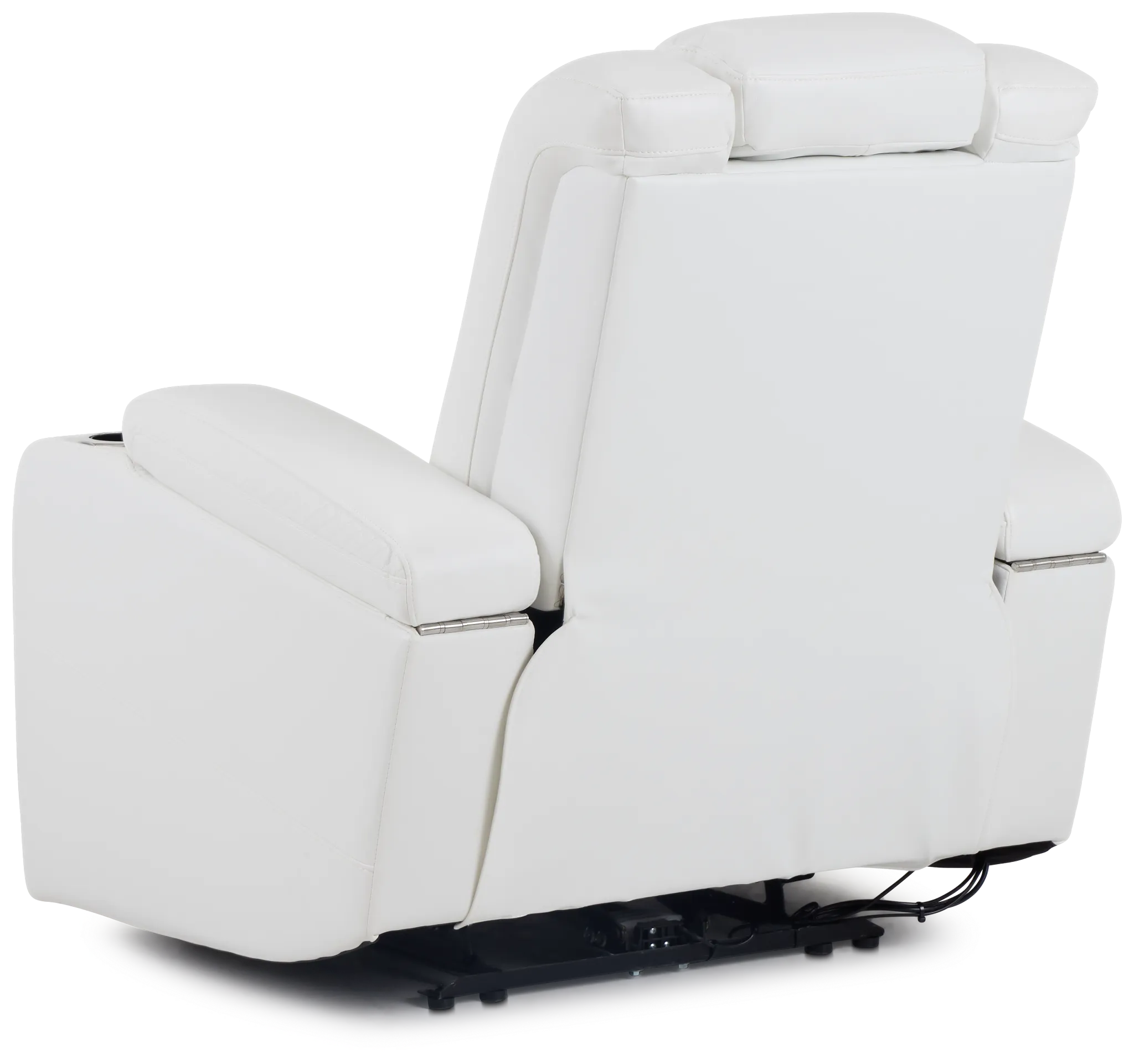 Troy White Micro Power Recliner With Power Lumbar