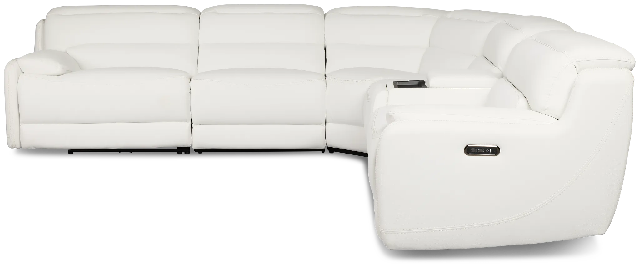 Jett White Micro Medium Dual Power 2-arm Reclining Sectional