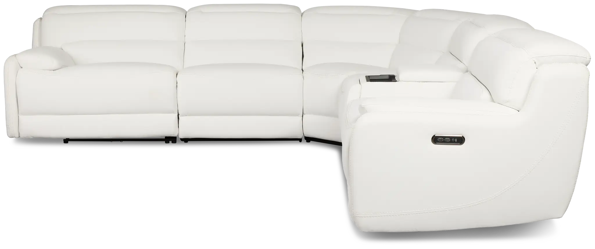 Jett White Micro Medium Dual Power 2-arm Reclining Sectional Jett White Micro Medium Dual Power 2-arm Reclining Sectional