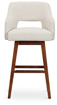 Oberlin Light Beige Fabric 30" Swivel Barstool