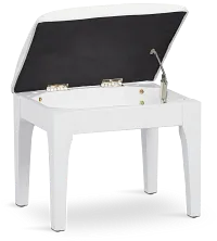 Milan White Vanity Stool