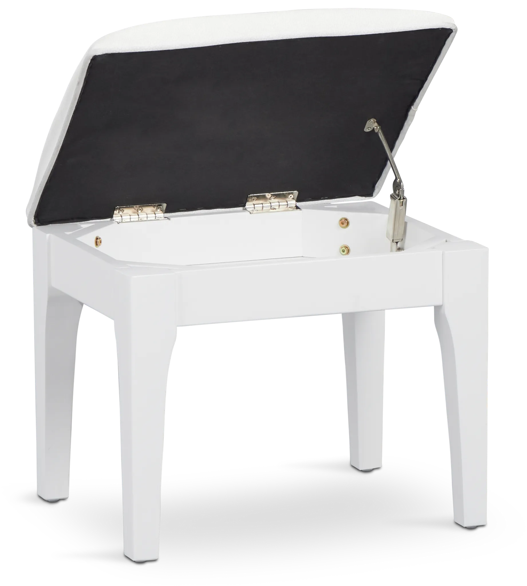 Milan White Vanity Stool