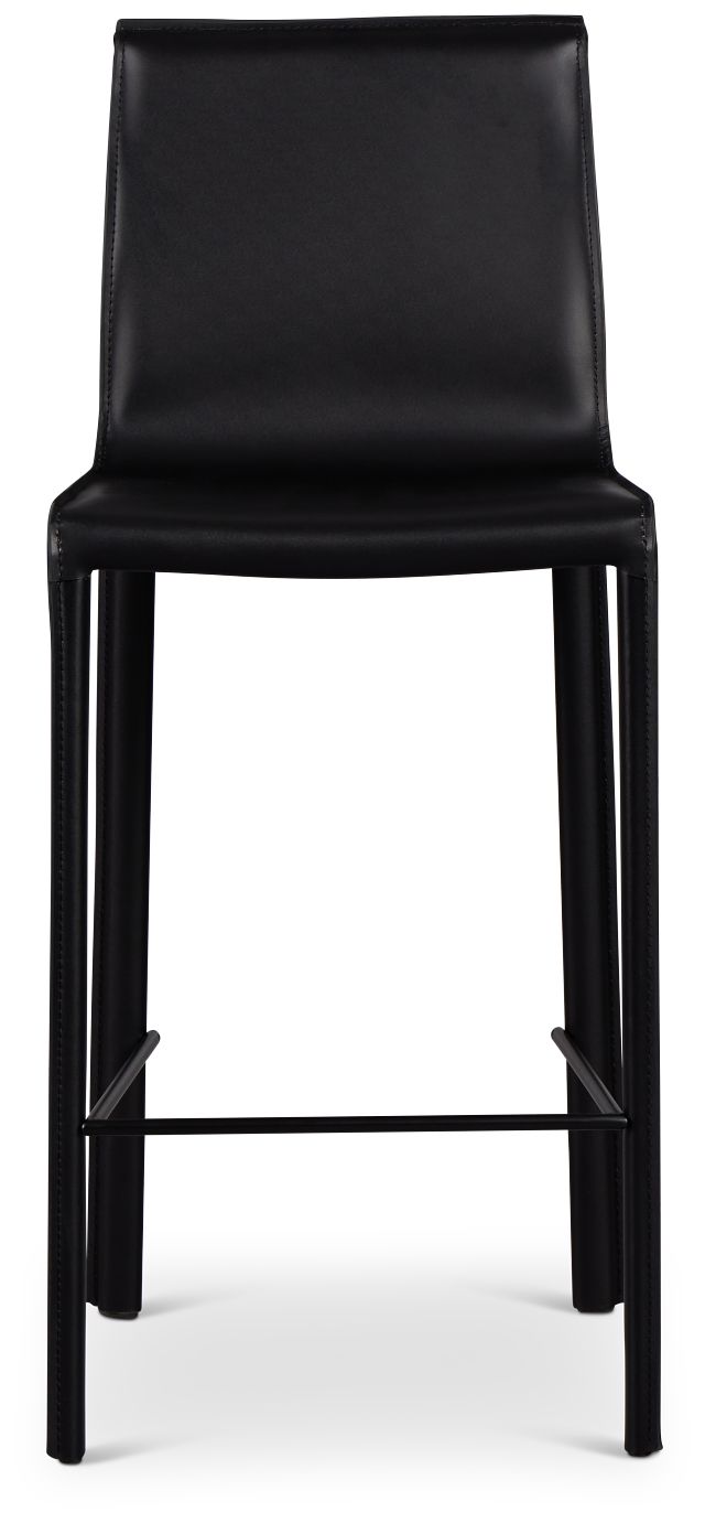 Lugo Black 27" Upholstered Barstool