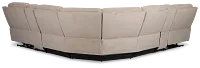 Walker Beige Fabric Large Dual Power Reclining Two-arm Sectional