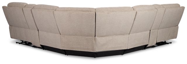 Walker Beige Fabric Large Dual Power Reclining Two-arm Sectional