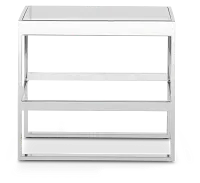 Miami White Glass End Table