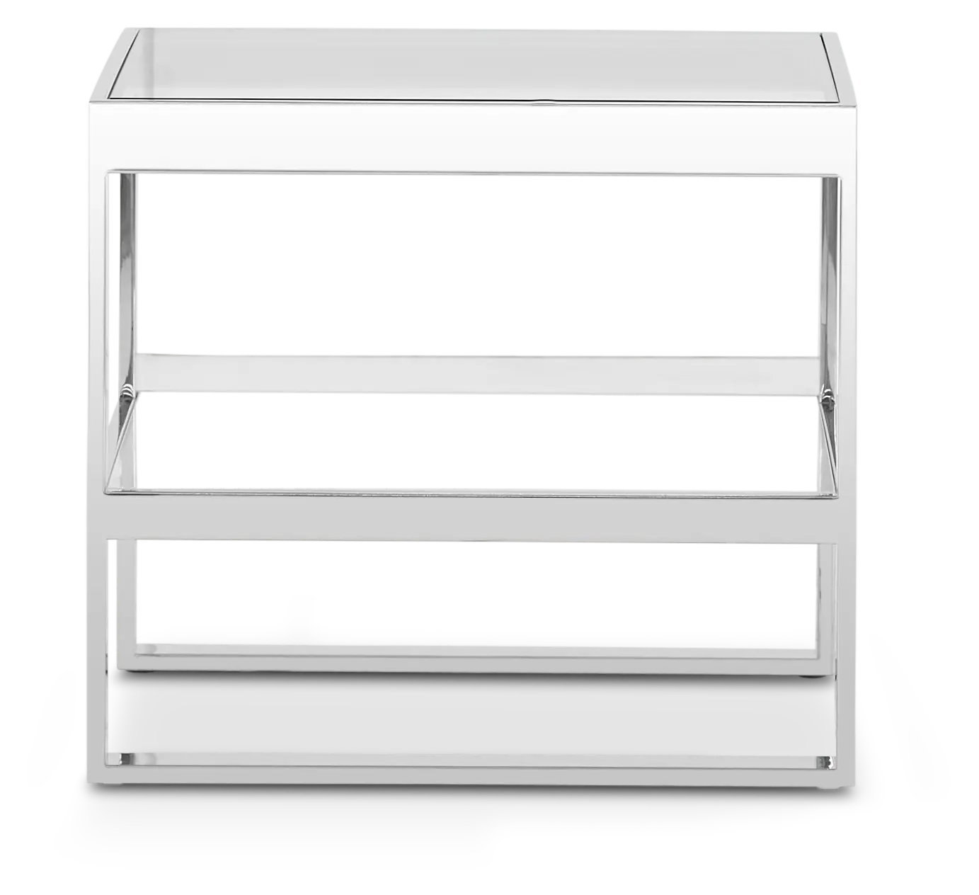 Miami White Glass End Table Miami White Glass End Table