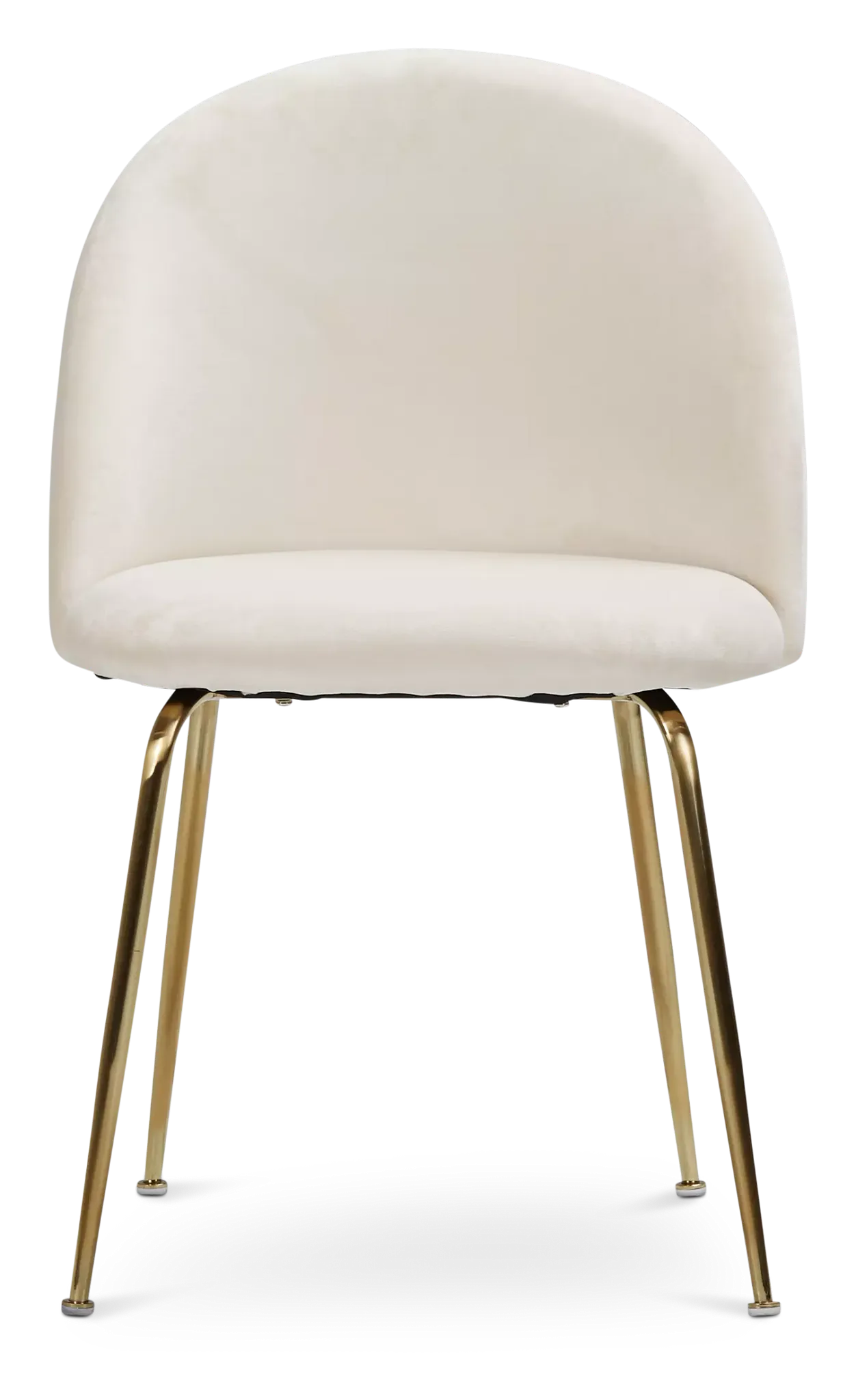 Capri Ivory Velvet Upholstered Side Chair W/ Gold Legs