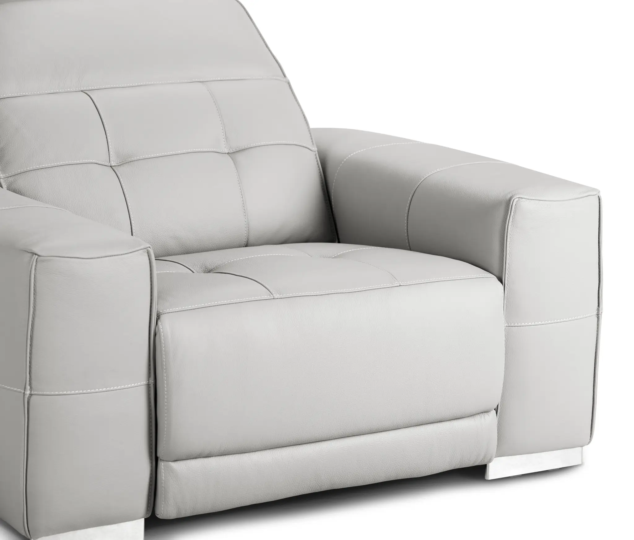 Reva Gray Leather Power Recliner With Power Headrest Reva Gray Leather Power Recliner With Power Headrest