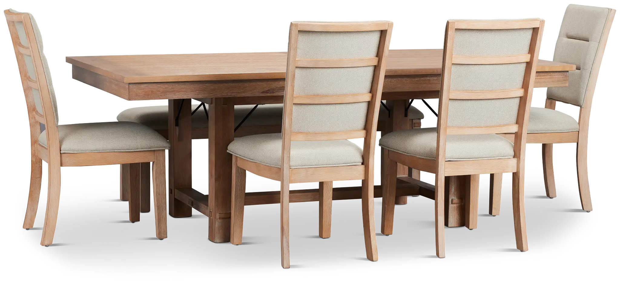 Park City Light Tone Rect Table With 4 Upholstered Side Chairs & Bench Park City Light Tone Rect Table With 4 Upholstered Side Chairs & Bench