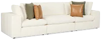 Cruz White Fabric 3-piece Modular Sofa