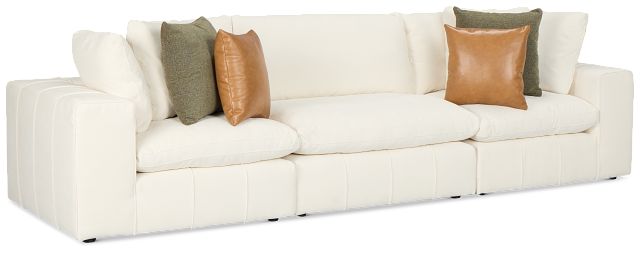 Cruz White Fabric 3-piece Modular Sofa