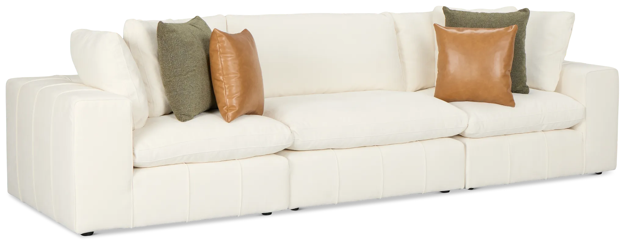 Cruz White Fabric 3-piece Modular Sofa