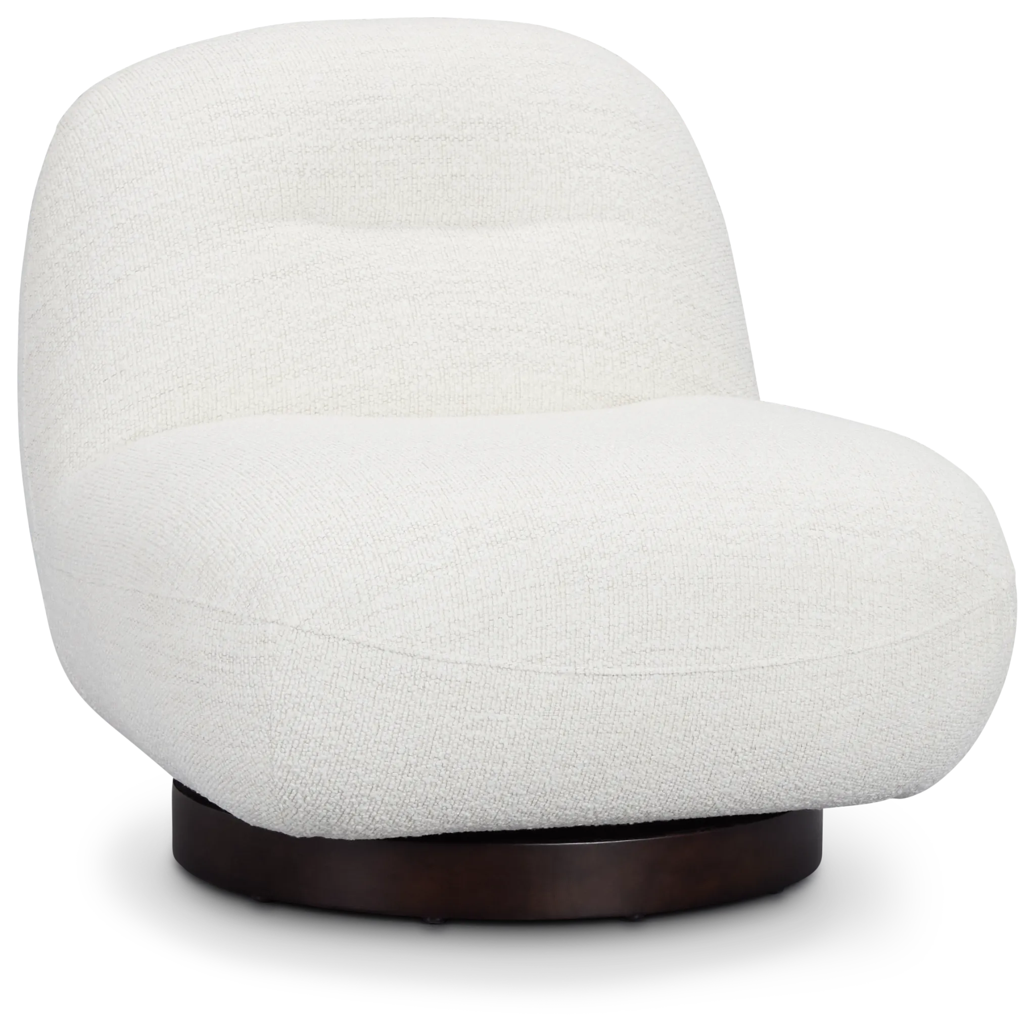 Aaliyah White Fabric Swivel Accent Chair