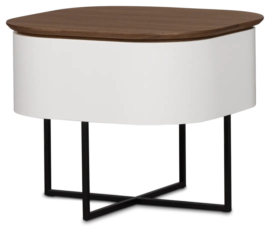 Harlan White Round End Table