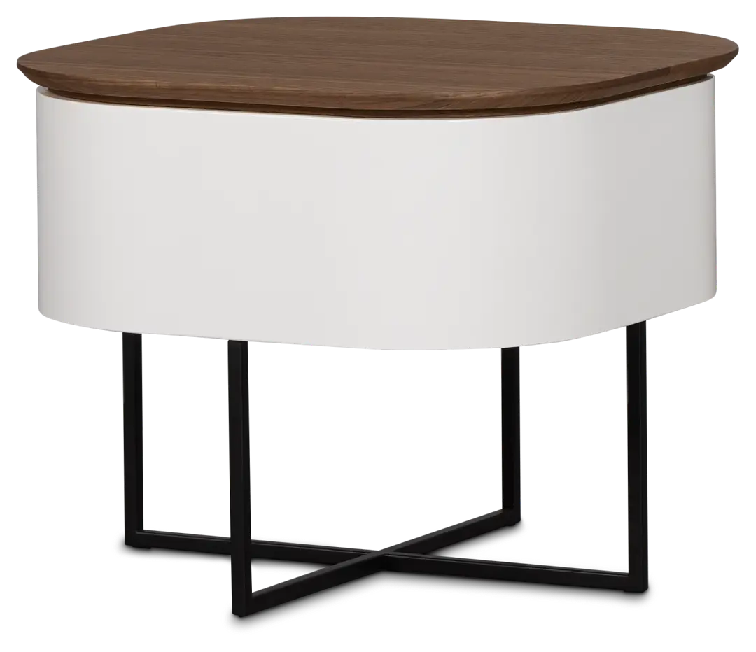 Harlan White Round End Table Harlan White Round End Table