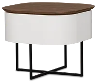 Harlan White Round End Table