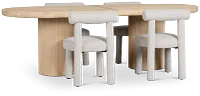 Clayton Light Tone Oval Table & 4 Upholstered Chairs
