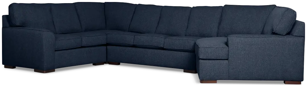 Sinclair Dark Blue Fabric Right Cuddler Cooling Memory Foam Sectional Sinclair Dark Blue Fabric Right Cuddler Cooling Memory Foam Sectional