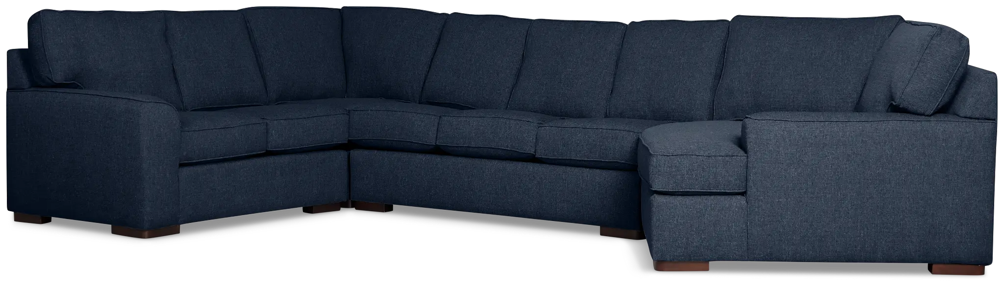 Sinclair Dark Blue Fabric Right Cuddler Cooling Memory Foam Sectional Sinclair Dark Blue Fabric Right Cuddler Cooling Memory Foam Sectional