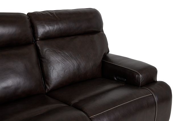 Valor Dark Brown Leather Power Reclining Sofa