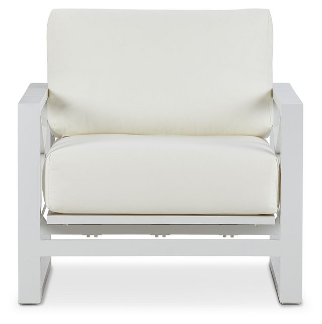 Linear White Rocking Chair