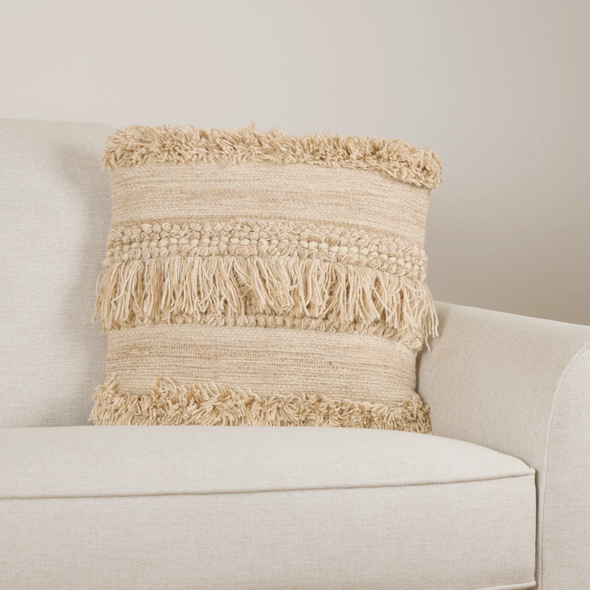 Beanton White Accent Pillow