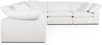 Nixon White Fabric 5-piece Modular Sectional